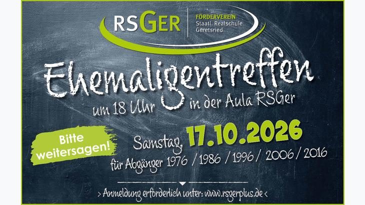 Ehemaligentreffen Jahrgänge 1976 / 1986 / 1996 / 2006 / 2016